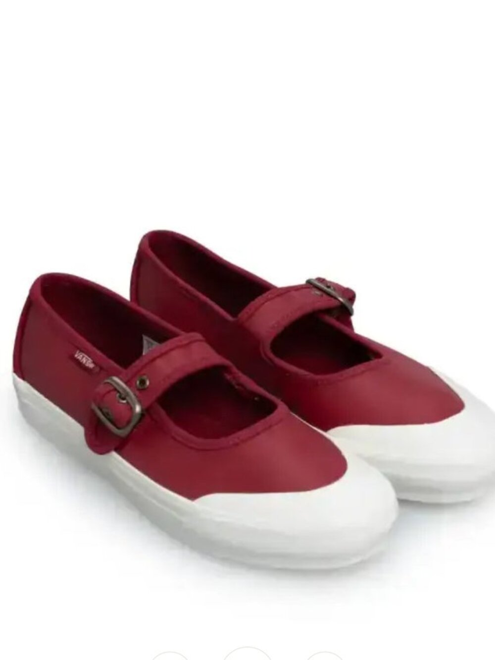 NEW VANS Leather Mary Jane Shoe Bordeaux / Red / Burgundy M-6.5 W -8